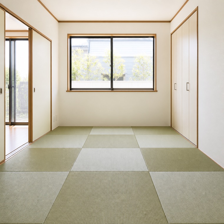 縁なしの琉球畳を敷いた部屋